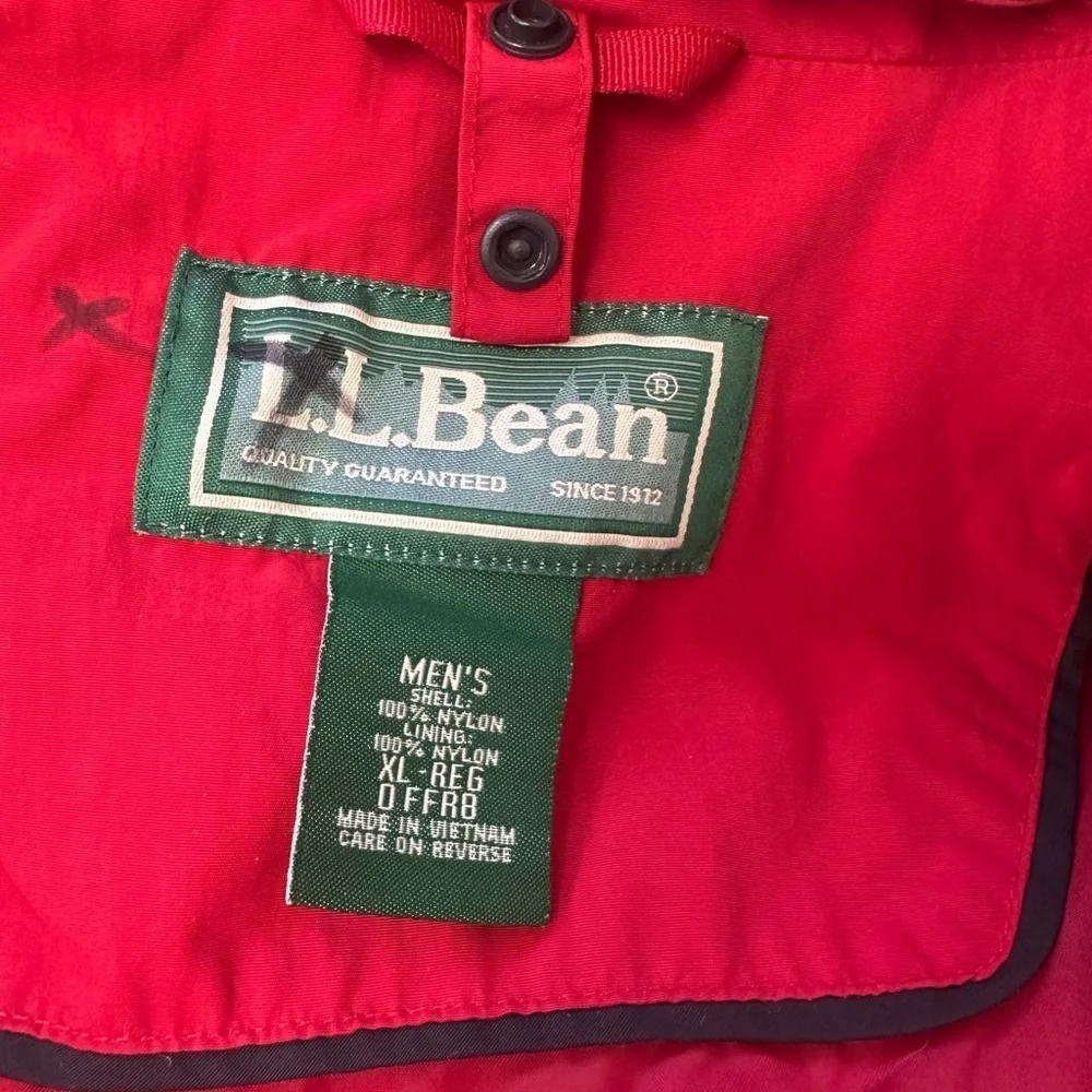 L.L. Bean Men's Vibrant Red Raincoat
